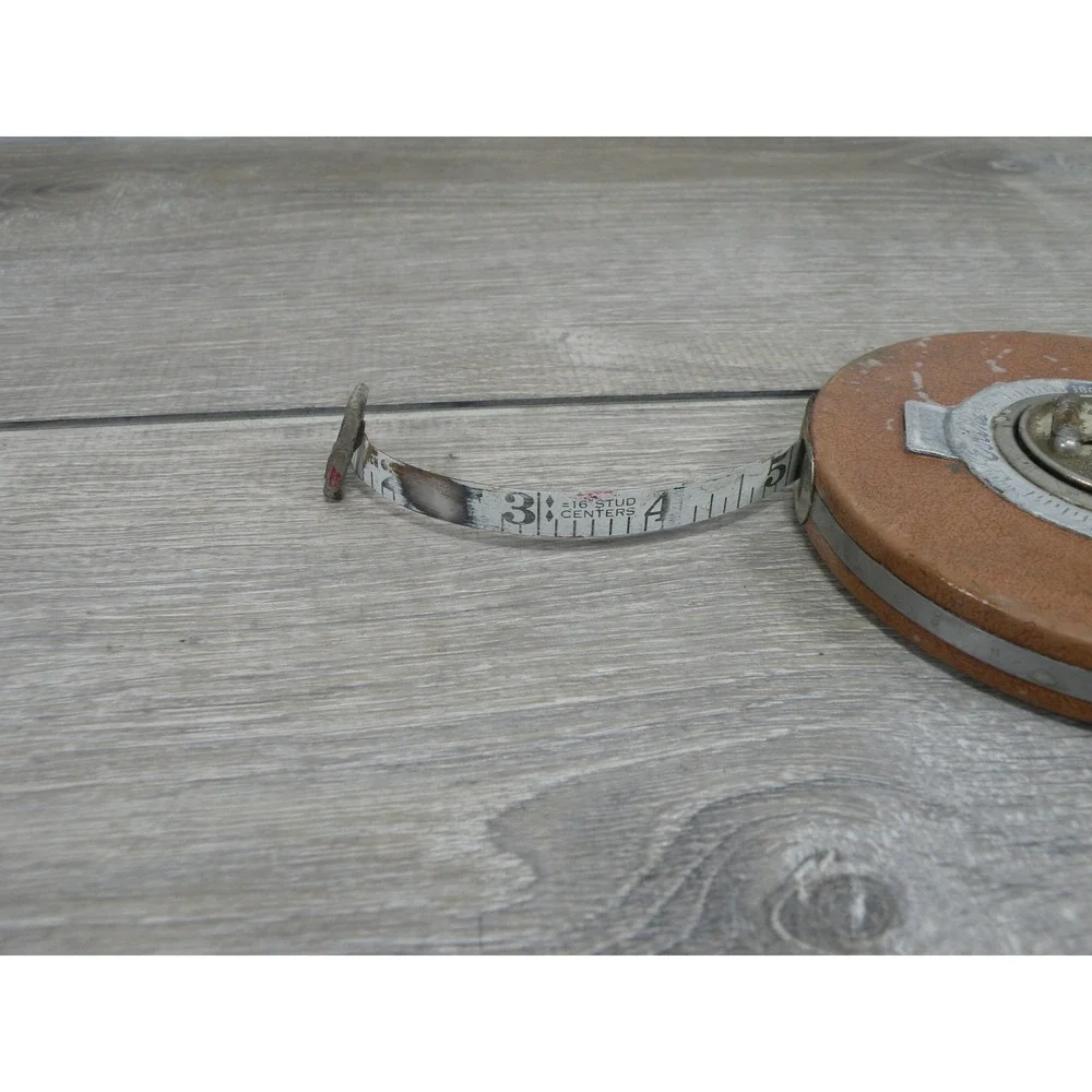 Vintage Eureka 100 FT White Tape Measure Surveying Equipment Elizabeth NJ USA